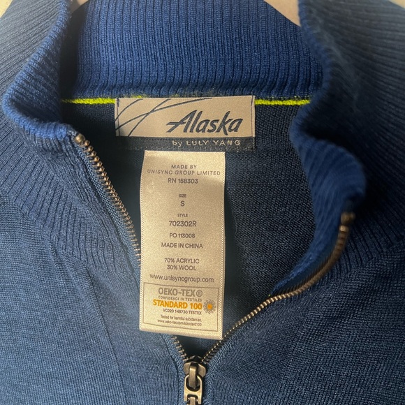 Alaska by Luly Yang Wool Blend Zip-Up Sweater Men's Size Small - Picture 2 of 5